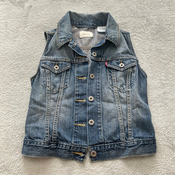 Levi's Blue Jean Vest (Size: S/P) - Picture 1 of 8